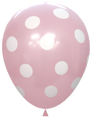 Buy Pastel Light Pink Printed Balloons Polkadots at NIS Packaging & Party Supply Brisbane, Logan, Gold Coast, Sydney, Melbourne, Australia