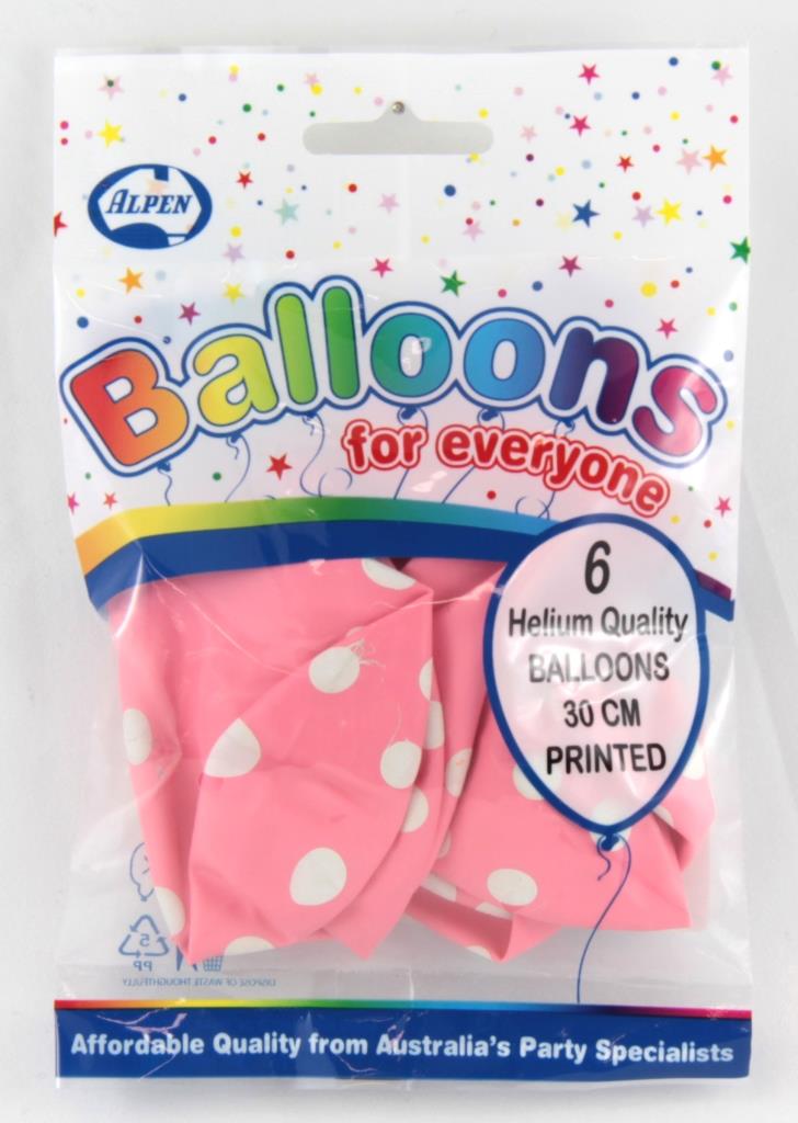 Buy Pastel Light Pink Printed Balloons Polkadots at NIS Packaging & Party Supply Brisbane, Logan, Gold Coast, Sydney, Melbourne, Australia