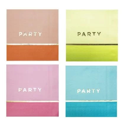 Pastel Lunch Napkins 20pk - Mixed Colours NIS Traders