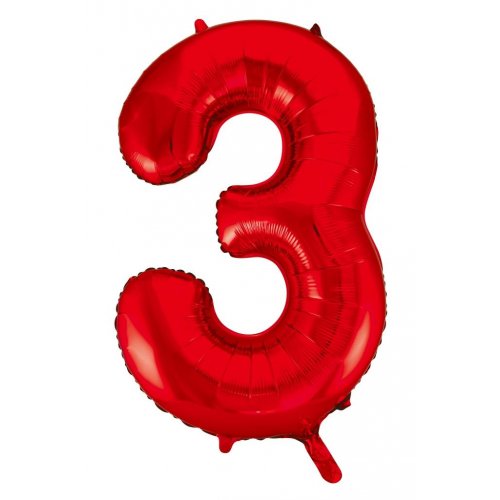 Buy Pastel Red 34inch Foil Balloon Number #3 (34inch) at NIS Packaging & Party Supply Brisbane, Logan, Gold Coast, Sydney, Melbourne, Australia