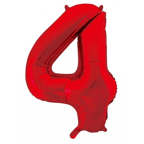 Buy Pastel Red Foil Balloon Number #4 (34 inch) at NIS Packaging & Party Supply Brisbane, Logan, Gold Coast, Sydney, Melbourne, Australia