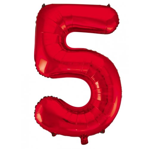 Buy Pastel Red Foil Balloon Number #5 (34inch) at NIS Packaging & Party Supply Brisbane, Logan, Gold Coast, Sydney, Melbourne, Australia