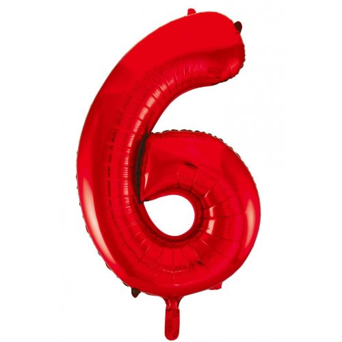 Buy Pastel Red Foil Balloon Number #6 (34inch) at NIS Packaging & Party Supply Brisbane, Logan, Gold Coast, Sydney, Melbourne, Australia
