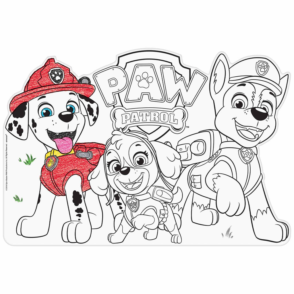Paw Patrol Adventures Colour In Placemats NIS Traders