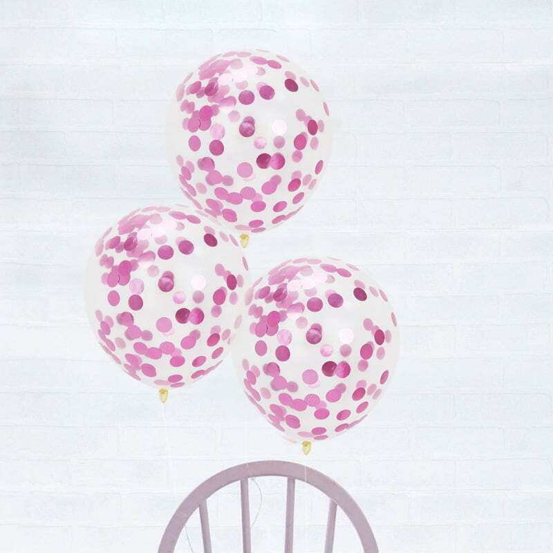 Pink Confetti Balloons 30cm (Pack of 5) NIS Traders
