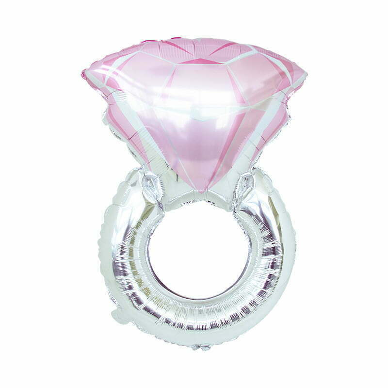 Pink & Silver Ring Foil Balloon (1 pc) NIS Traders
