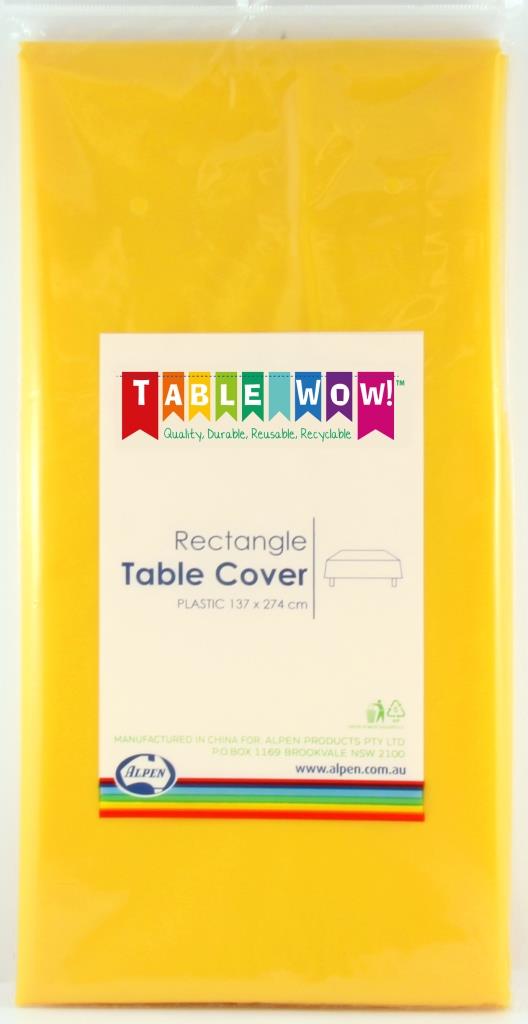 Plastic Rect Table Cover Yellow 1pc NIS Traders
