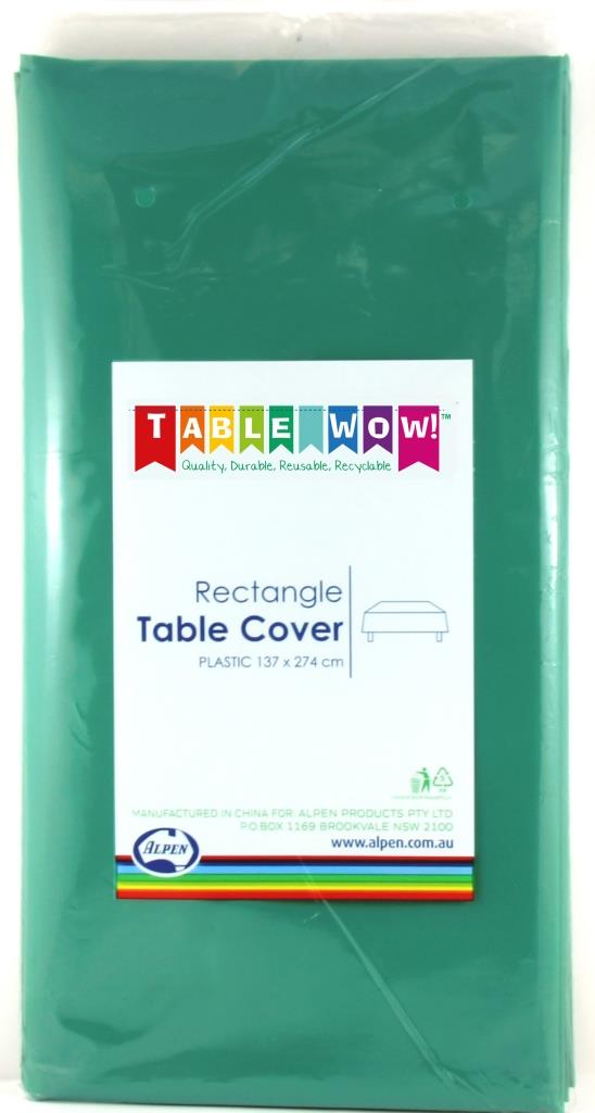 Plastic Rectangular Tablecover GREEN 1PC NIS Traders