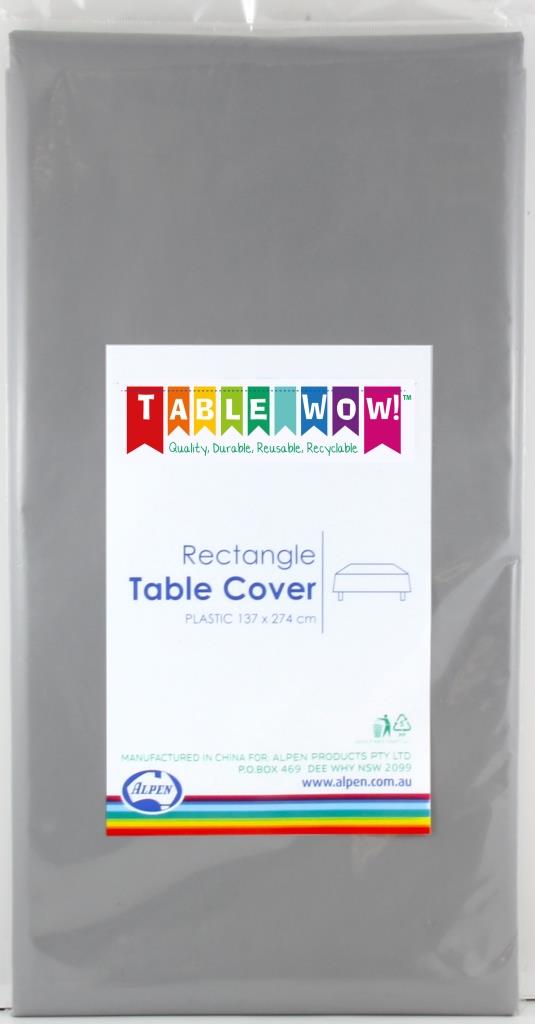 Plastic Rectangular Tablecover- Silver 1PC NIS Traders
