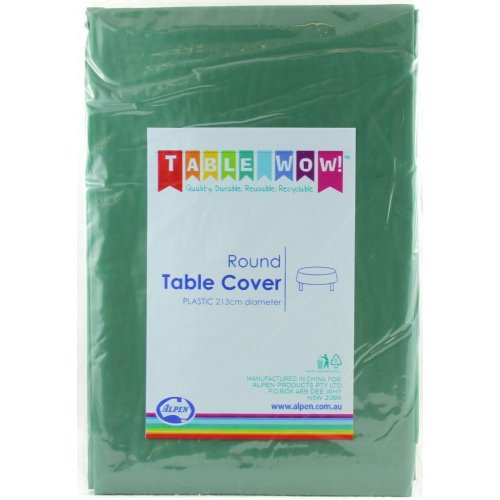 Plastic Round Tablecover- Green (213 cm) NIS Traders