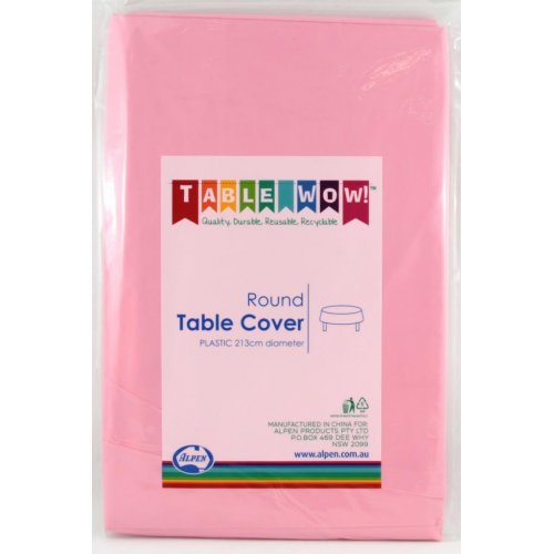 Plastic Round Tablecover- Pastel Pink (213 cm) NIS Traders