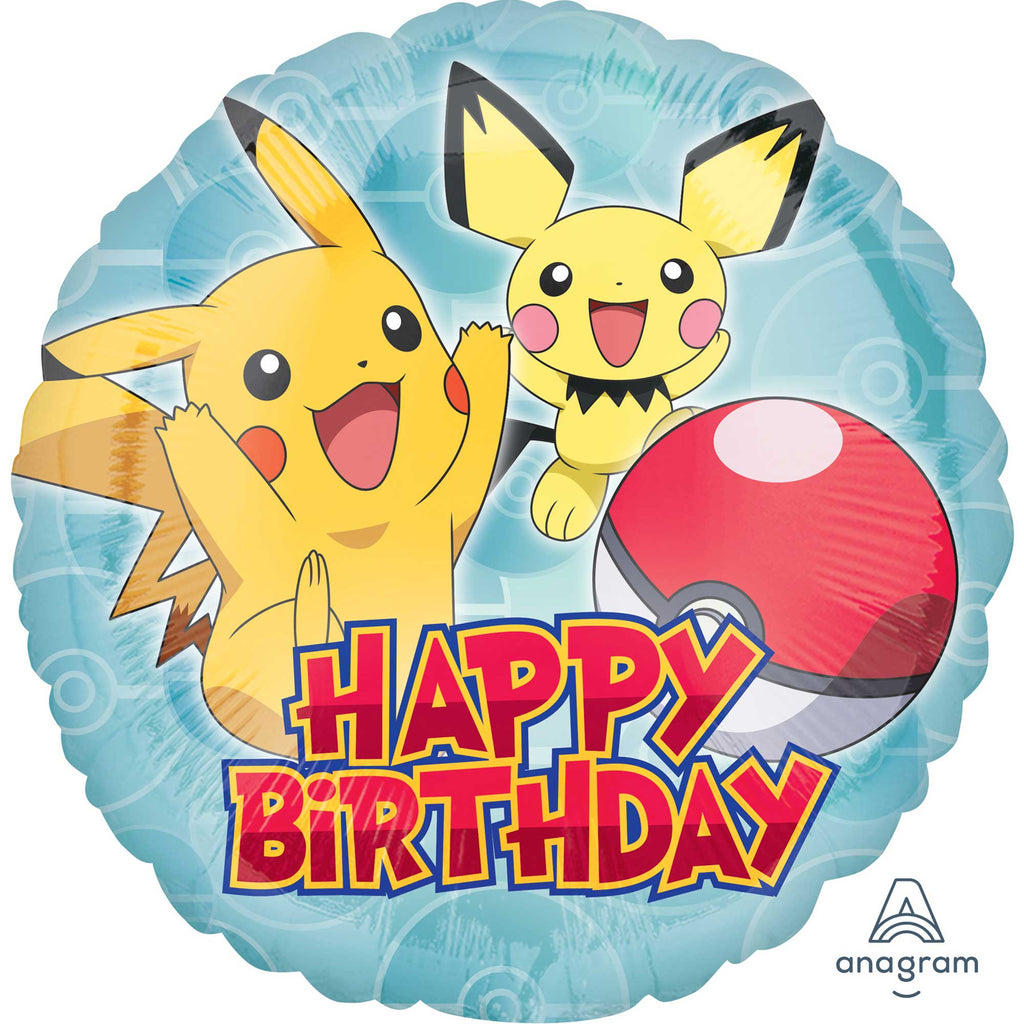 Pokemon Happy Birthday Foil Balloon 45cm NIS Traders