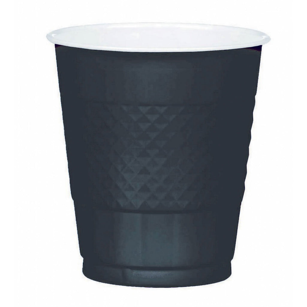 Premium Plastic Cups 355ml (20 Pack) - Jet Black NIS Traders