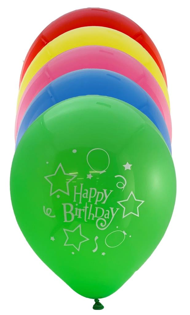 Buy Printed Happy Birthday 25cm Balloons at NIS Packaging & Party Supply Brisbane, Logan, Gold Coast, Sydney, Melbourne, Australia