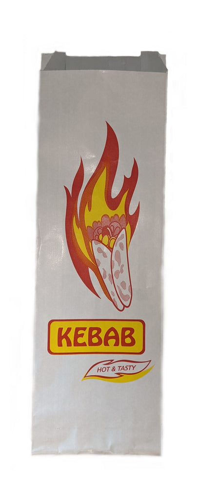 Printed white Foil Kebab Bag 250pc/pk NIS Traders