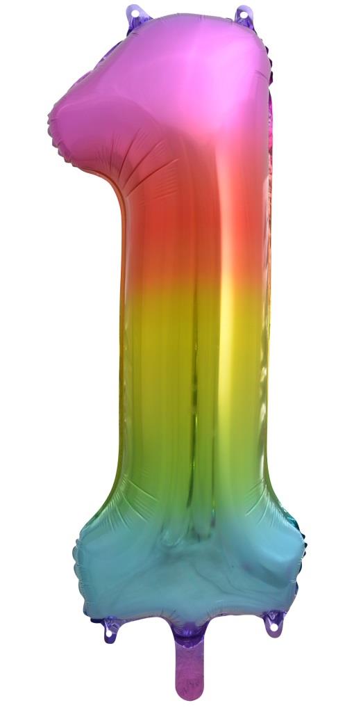 Buy Rainbow Splash foil Balloon Number #1 (34inch) at NIS Packaging & Party Supply Brisbane, Logan, Gold Coast, Sydney, Melbourne, Australia