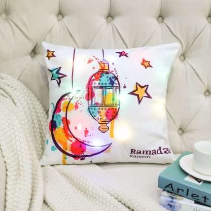 Ramadan Cushion Cover with LED Lights (1PC) NIS Traders