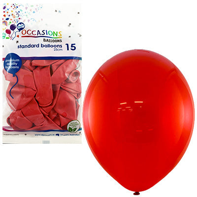 Buy Red 25cm Balloons P15 at NIS Packaging & Party Supply Brisbane, Logan, Gold Coast, Sydney, Melbourne, Australia