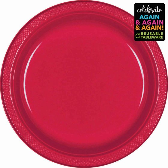 Red Plastic plates 26cm -20pk NIS Traders