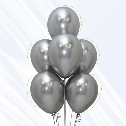 Reflex Silver (981) 30cm Sempertex Balloons Bag 50 NIS Traders