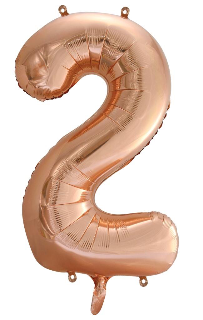 Buy Rose Gold Foil Balloon Number #2 (34inch) at NIS Packaging & Party Supply Brisbane, Logan, Gold Coast, Sydney, Melbourne, Australia