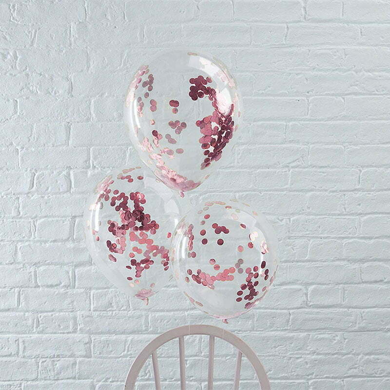Rosegold Confetti balloons 30cm (Pack of 5) NIS Traders