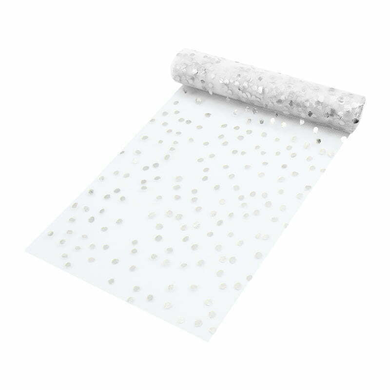 SCATTERED SILVER GLITTER TABLE RUNNER (1 PC) NIS Traders