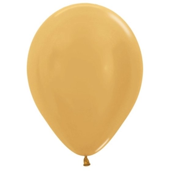 SEMPERTEX 12CM METALLIC GOLD LATEX BALLOONS 570, 50PK NIS Traders