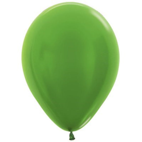 SEMPERTEX 30CM METALLIC LIME GREEN LATEX BALLOONS 531, 25PK NIS Traders