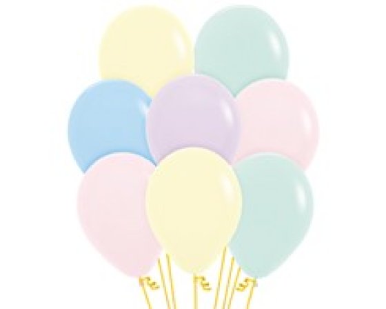 SEMPERTEX 30CM PASTEL MATTE ASSORTED LATEX BALLOONS, 100PK NIS Traders