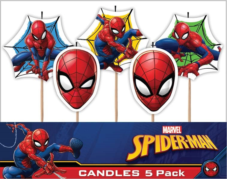 SPIDERMAN Candles Pack of 5 NIS Traders