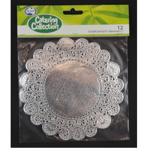 Silver 6.5in (166mm) Round Doyley  12PK NIS Traders