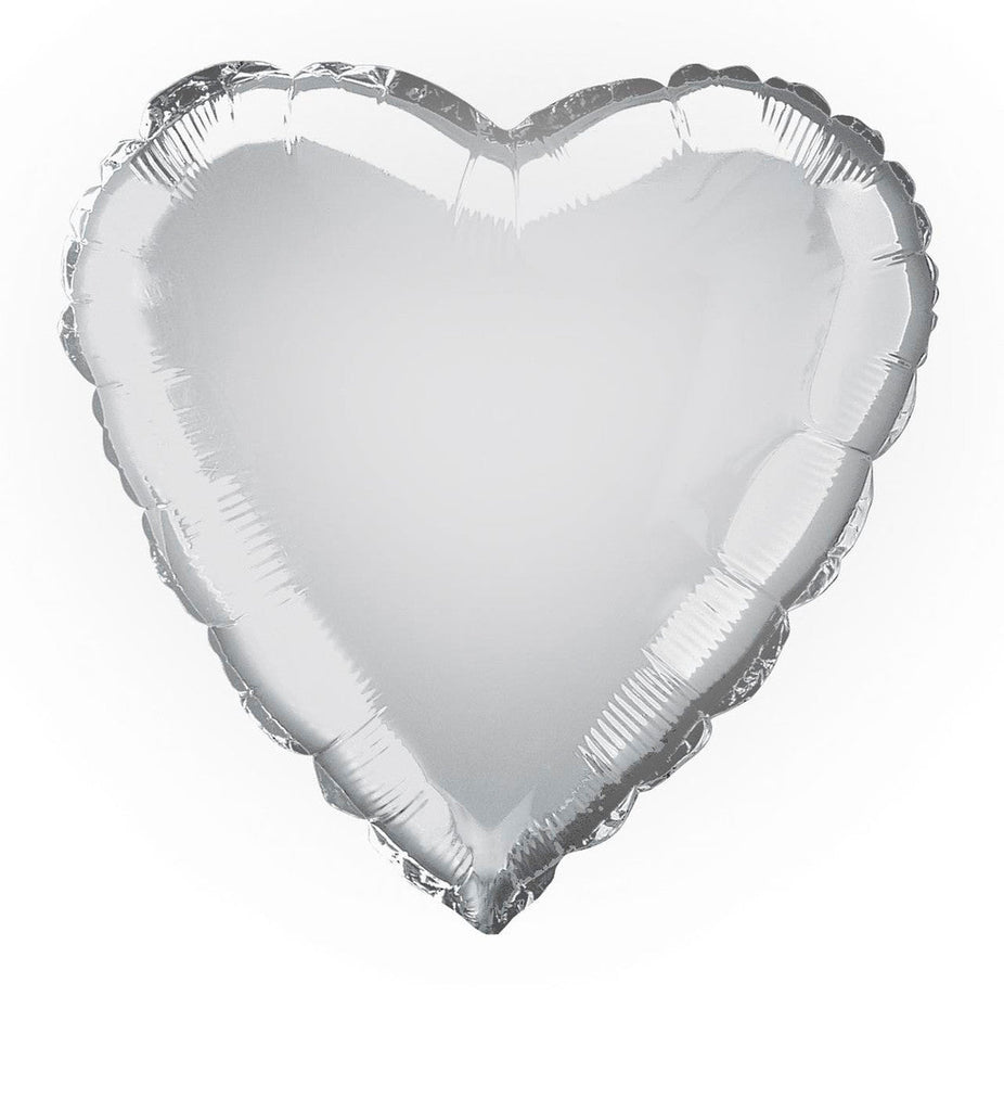 Silver Heart Shaped Foil Balloon (45cm) NIS Traders