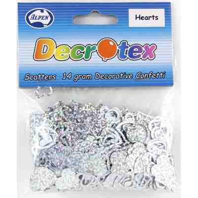 Buy Silver Hearts Holographic 14gm Scatters at NIS Packaging & Party Supply Brisbane, Logan, Gold Coast, Sydney, Melbourne, Australia