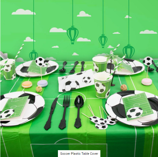 Buy Soccer Plastic Table Cloth at NIS Packaging & Party Supply Brisbane, Logan, Gold Coast, Sydney, Melbourne, Australia