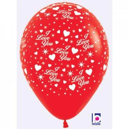 Sparkling Love ( Red)  Latex Balloons  30cm Bag50 NIS Traders