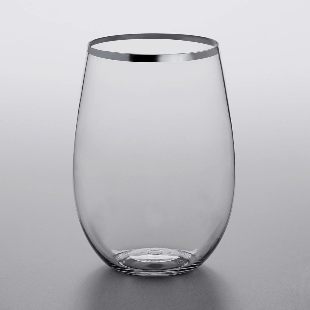 Stemless Wine Glass Silver 4pk NIS Traders