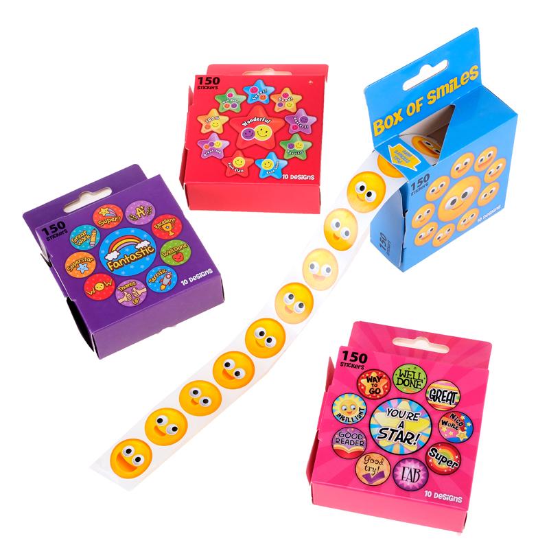 Sticker Box 150pk Assorted Patterns and Design NIS Traders