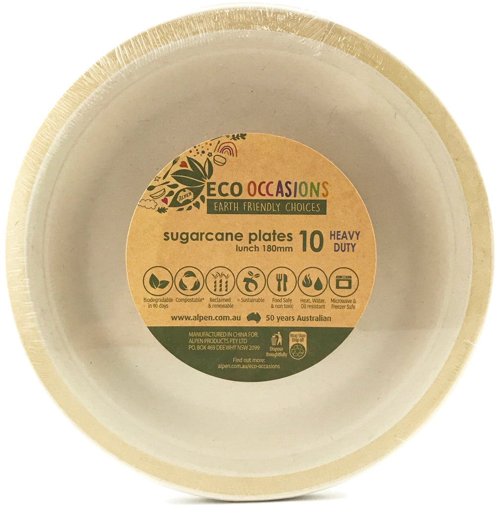 Buy Sugarcane Lunch Plate Gold Edge at NIS Packaging & Party Supply Brisbane, Logan, Gold Coast, Sydney, Melbourne, Australia