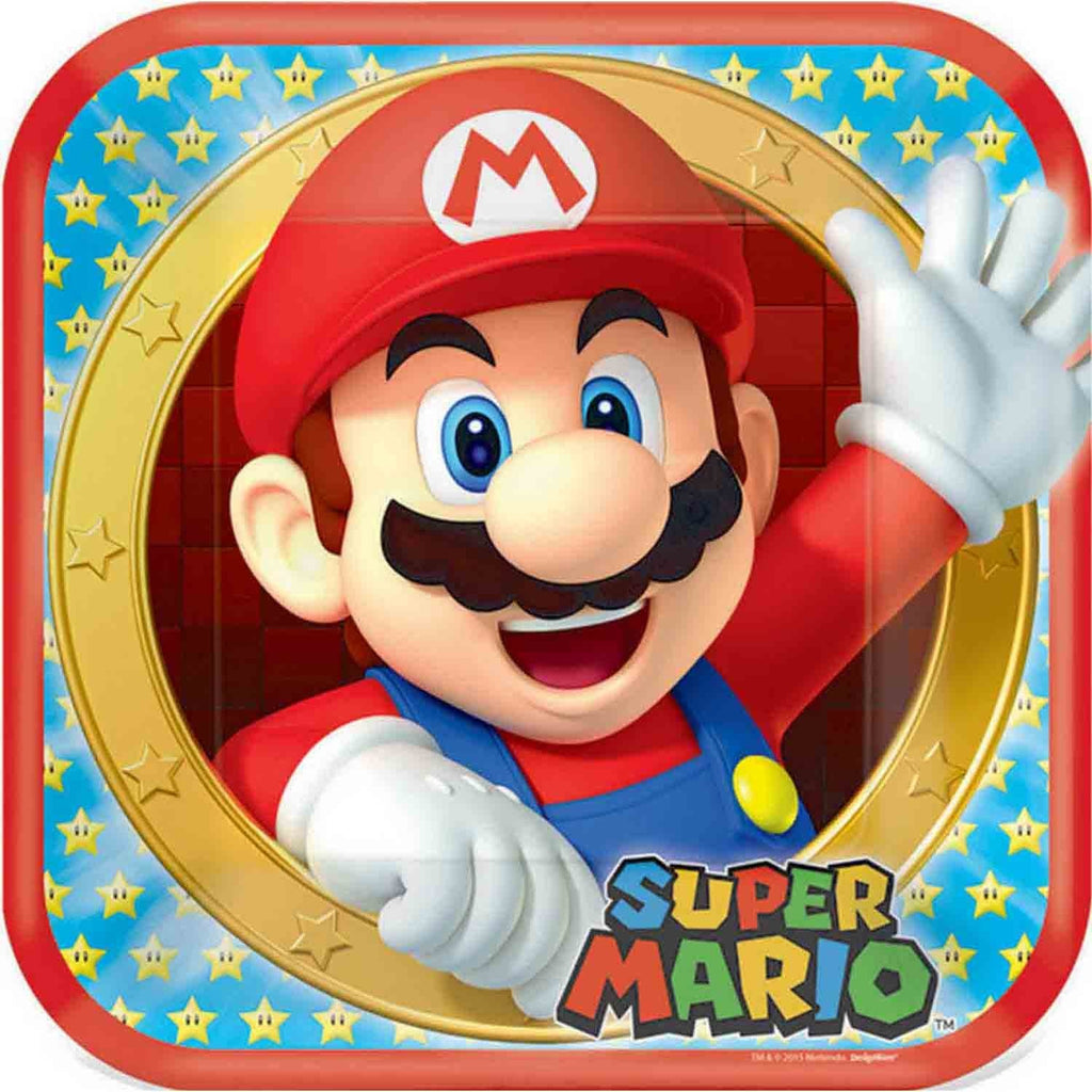 Super Mario Plates 8pk NIS Traders