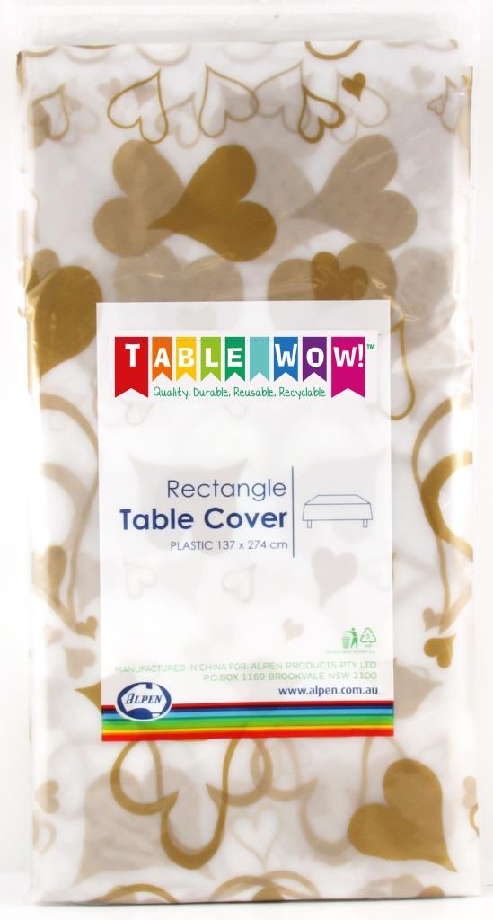 Buy T/COVER RECT GOLD HEART P1 at NIS Packaging & Party Supply Brisbane, Logan, Gold Coast, Sydney, Melbourne, Australia