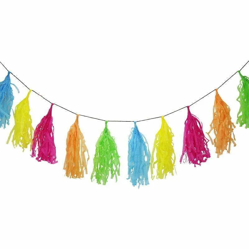 TASSELS BUNTING Assorted Colours 3m NIS Traders