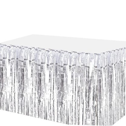 Table Skirt - Metallic Silver (1pc) 2.75mx75cm NIS Traders