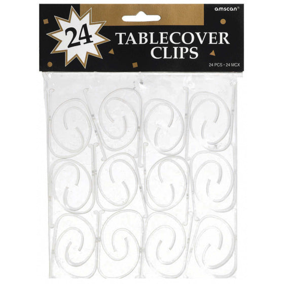 Tablecover Clips Value Pack Clear Plastic 24PK NIS Traders