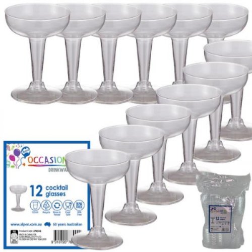 clear plastic cocktails glass 100ml pack 12 NIS Packaging & Party Supply