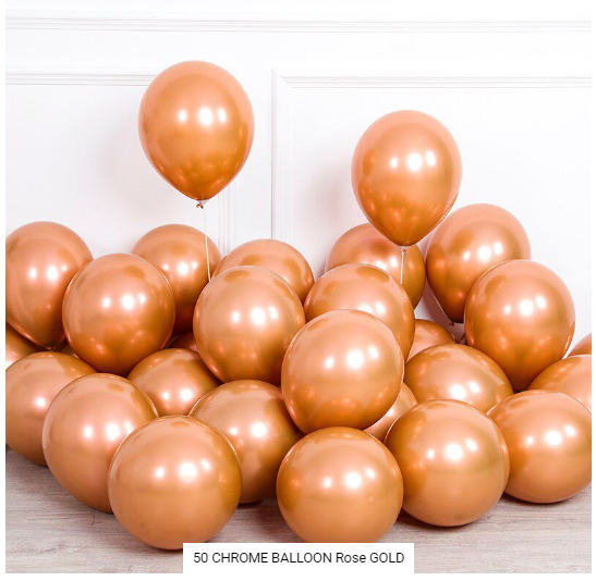 Buy 50pk Chrome Balloon Rose Gold 12" Round at NIS Packaging & Party Supply Brisbane, Logan, Gold Coast, Sydney, Melbourne, Australia