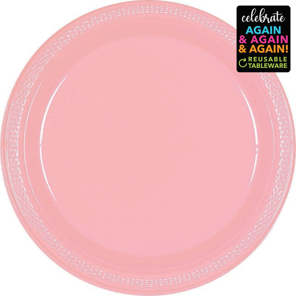 Buy Plastic Round Plate (7"/17cm) 20pack- New Pink at NIS Packaging & Party Supply Brisbane, Logan, Gold Coast, Sydney, Melbourne, Australia