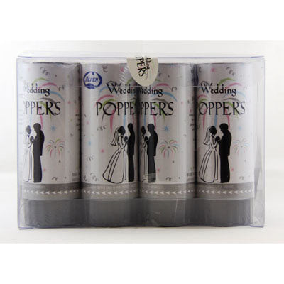 Buy Twist Poppers 10.5cm Wedding (White Tissue) Tray12 at NIS Packaging & Party Supply Brisbane, Logan, Gold Coast, Sydney, Melbourne, Australia