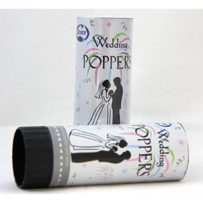 Buy Twist Poppers 10.5cm Wedding (White Tissue) Tray12 at NIS Packaging & Party Supply Brisbane, Logan, Gold Coast, Sydney, Melbourne, Australia