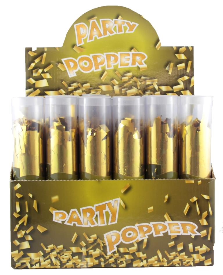 Buy Twist Poppers 20cm Gold (Gold Foil Confetti) at NIS Packaging & Party Supply Brisbane, Logan, Gold Coast, Sydney, Melbourne, Australia